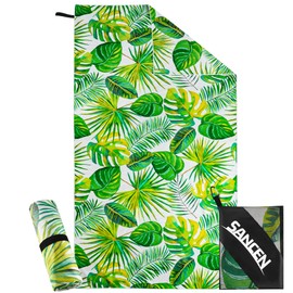 Women's XXL Beach Towel, 180 x 90 cm, Large Quick-Drying Microfibre Towel, Sand-Free Bath Towel, Beach Blanket for Women (Green)