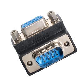 xiwai DB9P 90 Degree Up Angled Gender Changer D-Sub 9Pin RS232 Male to Female Connector Serial Port Extension Adapter