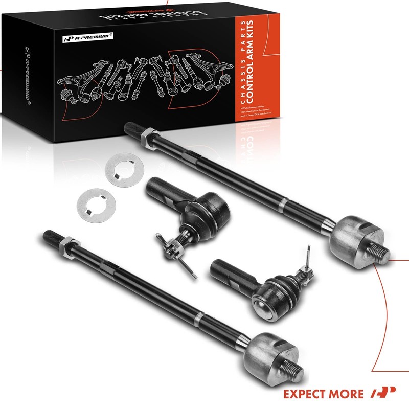 A-Premium Set of 4, Front Inner & Outer Tie Rod