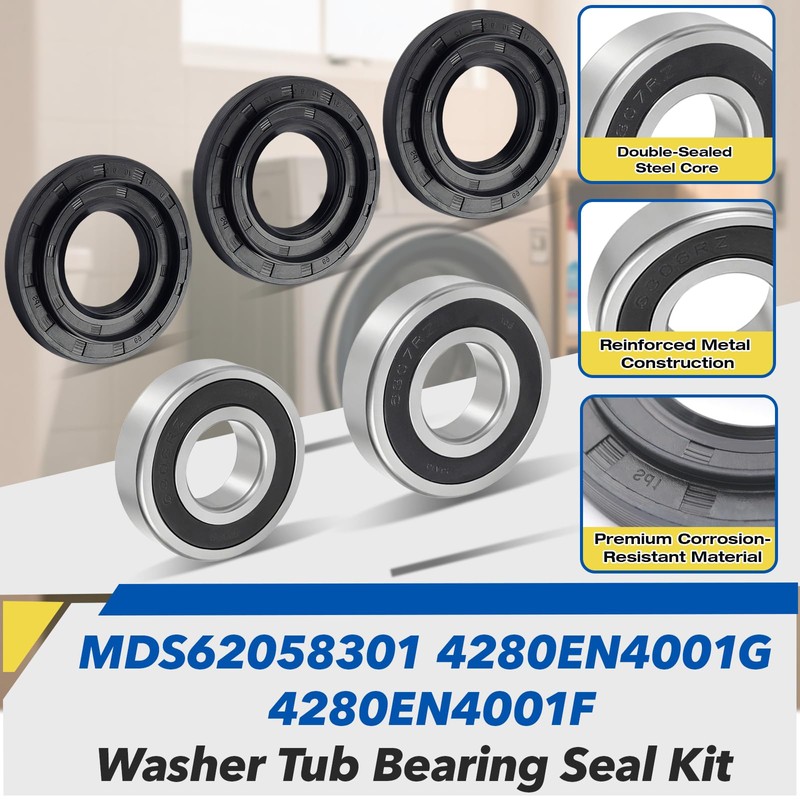 Upgrade MDS62058301, 4280EN4001G, 4280EN4001F Washer Tub Bearing Seal Kit Replacement