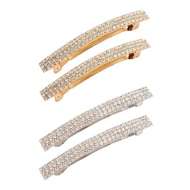 Beavorty Temperament Hair Barrettes 4pcs Crystal Clips for Women Girls Stylish Hair Accessories