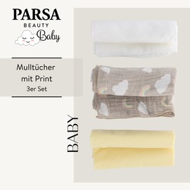 Parsa Baby Muslin Cloths - 100% Cotton, Soft & Absorbent - For Boys & Girls - Versatile as Burp Cloth, Changing or Pram Mat Birth