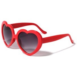Super Dark Lens Rounded Edges Plastic Retro Heart Shape Sunglasses PT0112-HEART