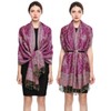 Women Pashmina Scarves Luxury Winter Scarf Paisley Shawl with Fringe