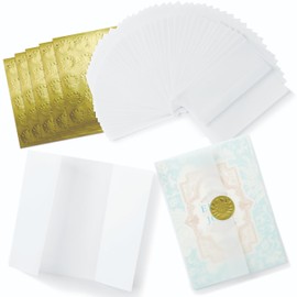 Vellum Invitation Envelopes - 5 x 7 in, 150 Pack, Transparent - Pre-Folded 110 GSM Jackets with 150 Sticker Seals for Wedding Invitations & Scrapbooking DIY Crafts