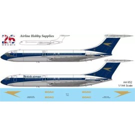 AHS/LU A4-952 BOAC VC-10 - Gold Foil Speedbird and BOAC titles - 1/144 Scale Decal