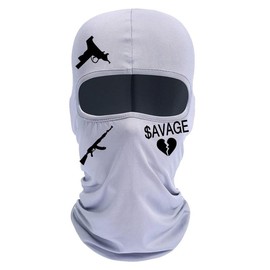 Shiesty Ski-Mask (Savage) Single Hole Balaclava Breathable Face Cover - Color: White