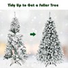 DORTALA Pre-lit Christmas Tree, 6 FT Snow Flocked Artificial Xmas