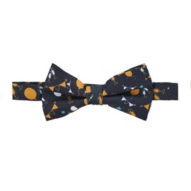Jacob Alexander Men's Balloons Star Champagne Toast Decor Celebration Congratulations Pre-Tied Banded Bow Tie - Black