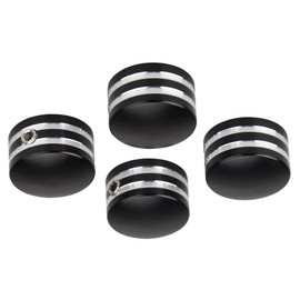 Riloer Kopfbolzenabdeckungen passend für Ha-rley-Da-vidson Alle Twin Cam Modelle, passend für Big Twin 1340 Evo Modelle, Sportster Modelle, Schwarz+Chrom 4St.