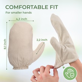 MASSAGE-EXPERT Garshana silk gloves made of raw silk [1 pair]. For peeling, Ayurveda, dry massage & cellulite. Small