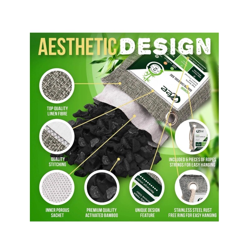 VZEE Bamboo Charcoal Air-Purifying Bag Odor-Eliminato