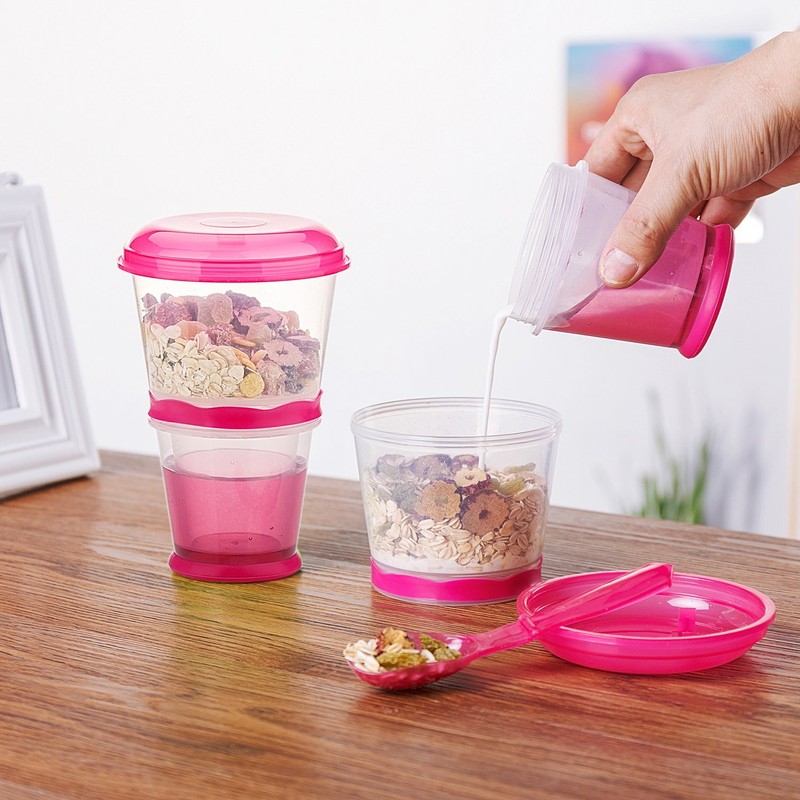 INOGIH Cereal On the Go Cups Breakfast-Portable Drink-Cup Cereal To-Go
