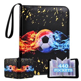 JIAWWAN Football Trading Card Album, Scrapbook Football Cards, Card Collection Album with 55 Pages 440 Cards, Trading Cards Album Football Small, Trading Folder Cards Football Book Trading Cards (B)