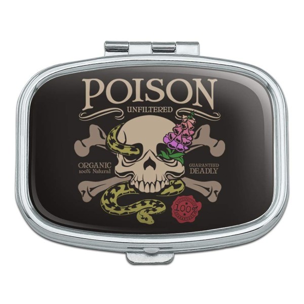 Poison Skull and Crossbones with Snake Foxglove Rectangle Pill Case Trinket Gift Box