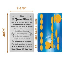 Niece Birthday Card, Happy Birthday Niece, Niece Birthday Gifts Adult, Engraved Metal Card for Niece Birthday