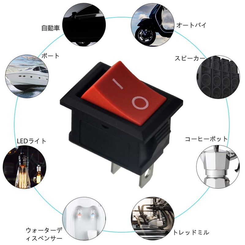 WMYCONGCONG 40pcs SPST 2 Position On/Off 2 Pin Mini Boat