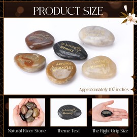 Yuntau 36 Pcs Memorial Stones 1.97 Inch Celebration of Life Inspirational Favor River Rock Engraved in Loving Memory Funeral Decoration Favors Gift for Father's Day