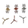 Scunci Micro Mini Metal Rhinestone Jaw Clips, Assorted, 6 Count