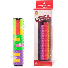 R.Y.TOYS Rotate and Slide Puzzle-Design Patent,Fidget Toys(Restore/Create)-8 Colors,15 Layers-Detach Piece for Quick Play,Brain Teaser,Sensory Toys,Stocking Stuffers,Easter Basket Stuffer