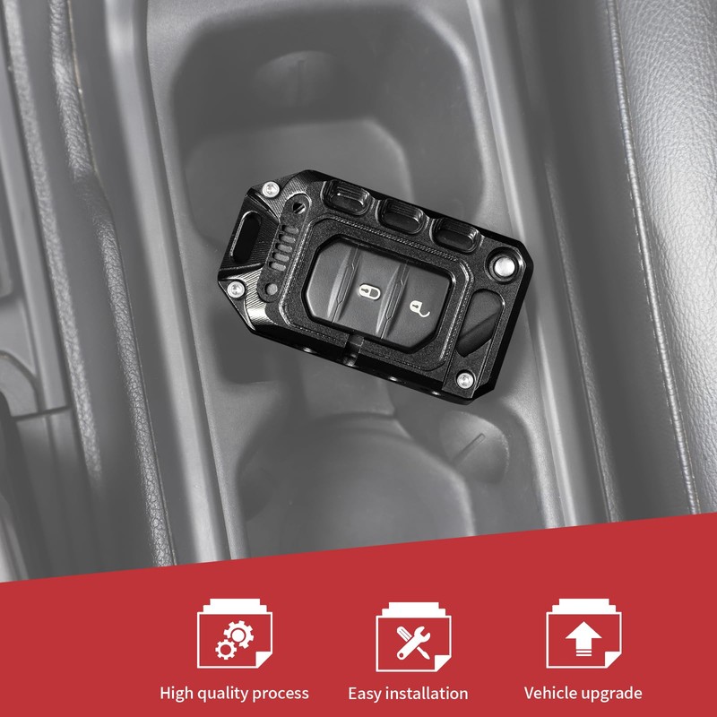 JeCar Key Fob Cover Key Case for 2018-2024 Jeep Wrangler