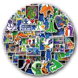 Rainbow Friends Stickers Pack of 60 Vinyl Waterproof Stickers for Laptop, Bumper, Water Bottles, Computer, Phone, Protective Helmet, Car Stickers and Decals