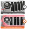 JeCar 9pcs Orange Grill Inserts Headlight Covers Trim Kit for