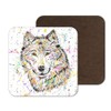 Coaster Wolf Wildlife animal Coasters Watercolour Art Gift Work Office