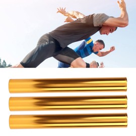 Relay Baton, Track and Field Baton, Relay Competition, Anti-slip, Hollow Design, Comfortable Grip Aluminum Alloy Material(Gold)