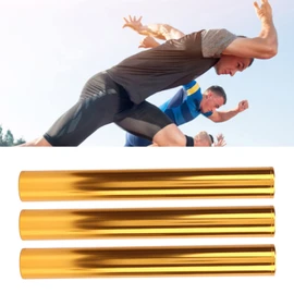Relay Baton, Track and Field Baton, Relay Competition, Anti-slip, Hollow Design, Comfortable Grip Aluminum Alloy Material(Gold)