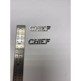 Chief- Silver Police Collar Brass - Pin and Clutch Backing - NEW - Rank Insignia
