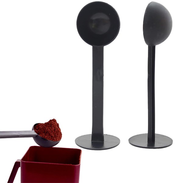 2Pcs Black 2-In-1 10g Espresso Coffee Bean Spoon, Tamping Scoop