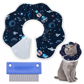 Cat Cone Collar Soft Cat Cones to Stop Licking for Kittens and Puppies Bring a Pet Brush Easy to Clean, Adjustable, and Perfect for Post-Surgery Care and Daily Use