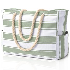 oscaurt Beach Bag for Women Tote Bag with Zipper Large Handbags Shoulder Travel Essentials for Summer Vacation Gym Shopping