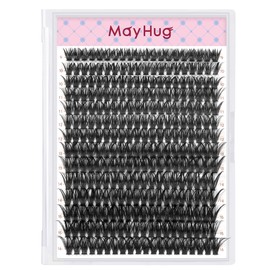 Mayhug Fluffy Lash Extension Mink Thick Cluster Eyelash Extensions 9-16mm Lash Clusters Individual Lash Extensions DIY Clusters Lashes Extension at Home (280pcs-60D 9-16mm)