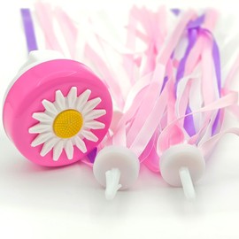 Kids Bike Bell Bicycle chimes with Loud Crisp Clear Sound Cute Flower Bicycle Bell for Kids Tricycles Flower Design with Colorful Streamers