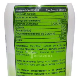 3 Pzs Clorofila Con Spirulina 500 Ml Vidanat