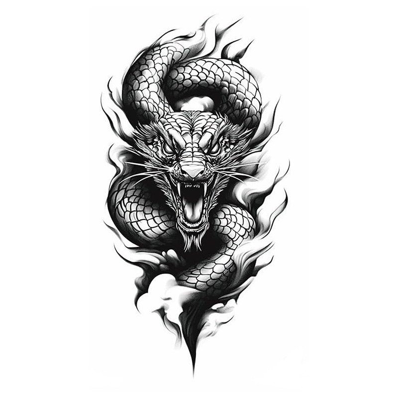 6 x Temporary Dragon Tattoo Fake Tattoo Fantasy Dragon6