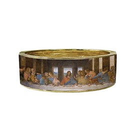 Fine Art Hinged Cuff Bangle Bracelet for Women | One size fits most, Durable Glossy Finish | da Vinci Last Supper