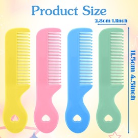 4Pcs Baby Comb & Toddler Comb Set - Gentle Baby Hair Combs for Newborns Toddlers, Colorful Tip Bristles for Sensitive Scalp Care Styling