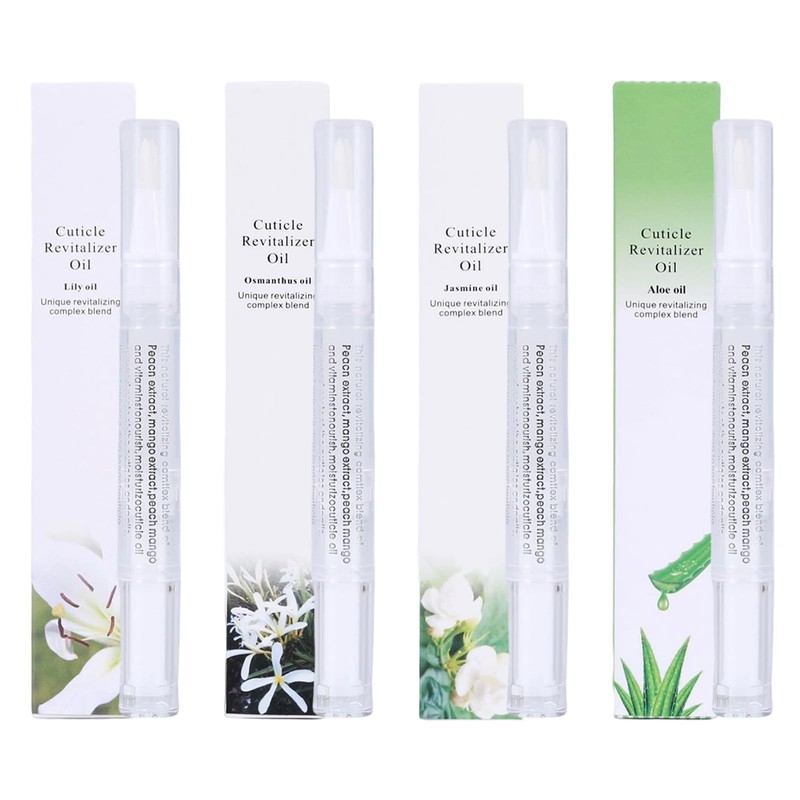 FIQLUL 4PCS Penna per Cura Unghie e Cuticole, Olio Nutriente