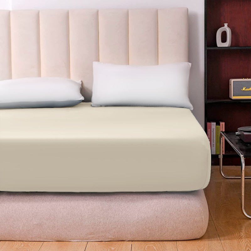 Hafaa Fitted Sheet Extra Deep Pocket Bed Sheet 16 inch