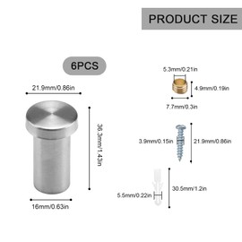 PARFCO Stainless Steel Hooks, Pack of 6 Bathroom Hooks, Wall Hooks with Screws, Coat Hooks Wall, Towel Hooks for Kitchen, Bathroom, Living