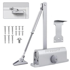 PREZONT Hydraulic Automatic Door Closer – Adjustable Speed, Aluminum Alloy, for 50-65 kg Residential & Commercial Doors