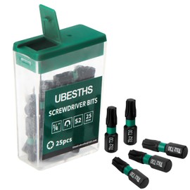 UBESTHS Torx Bit T30, Screwdriver Bits Set 25 Pieces, 1/4 Inch Hex Shank, 25 mm Length with Box