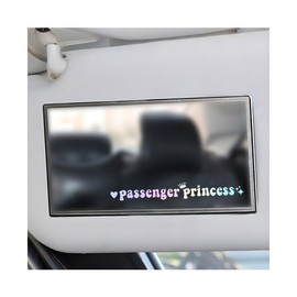 Yourkar Passenger Princess Sticker, Cute Stickers for Car Window Rearview Mirror, Girls Automotive Window Rearview Mirror Decoration Stickers, Universal Car Accessories (Colorful Laser, Long)
