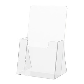 Marketing Holders 100 Pack 4.25" Brochure Holder Display Stand Holds Rack Cards Single Pocket Tri Fold Ad Trade Show Pamphlet for Waiting Rooms Gyms and Retail Shops Clear Acrylic