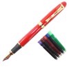 Gullor X450 Deep Blue and Gold Twist Fountain Pen rouge