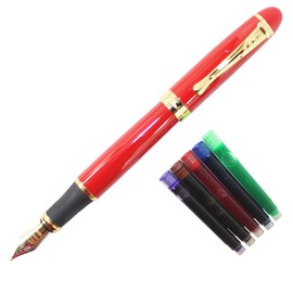 Gullor X450 Deep Blue and Gold Twist Fountain Pen rouge stylo plume ensemble