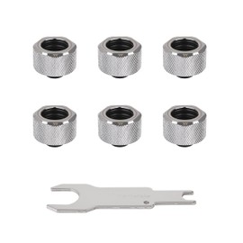 Thermaltake Pacific Chrome C-Pro G1/4 PETG 16mm OD Compression Fitting 6 Pack CL-W213-CU00SL-B